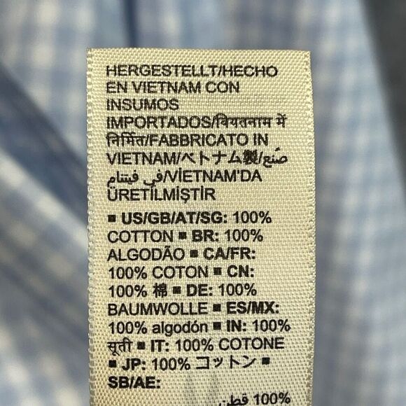 GOODTHREADS Button-down Shirt Men's XL Blue White Gingham Plaid Poplin Standard - Picture 5 of 15